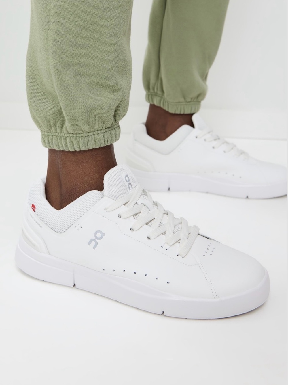 On Running Men's White Low-Top Leather Sneakers